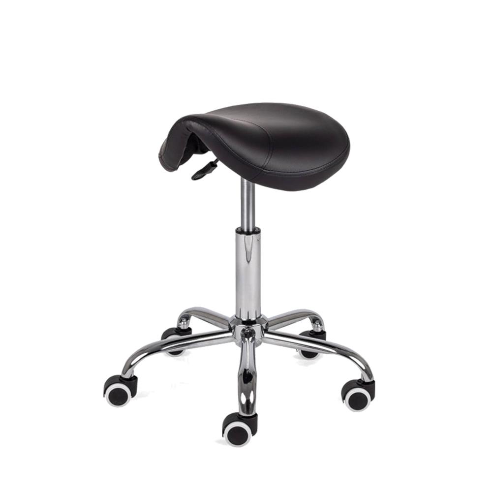 Habys Lofi saddle-shaped backless stool with wheels and metal frame, all colors