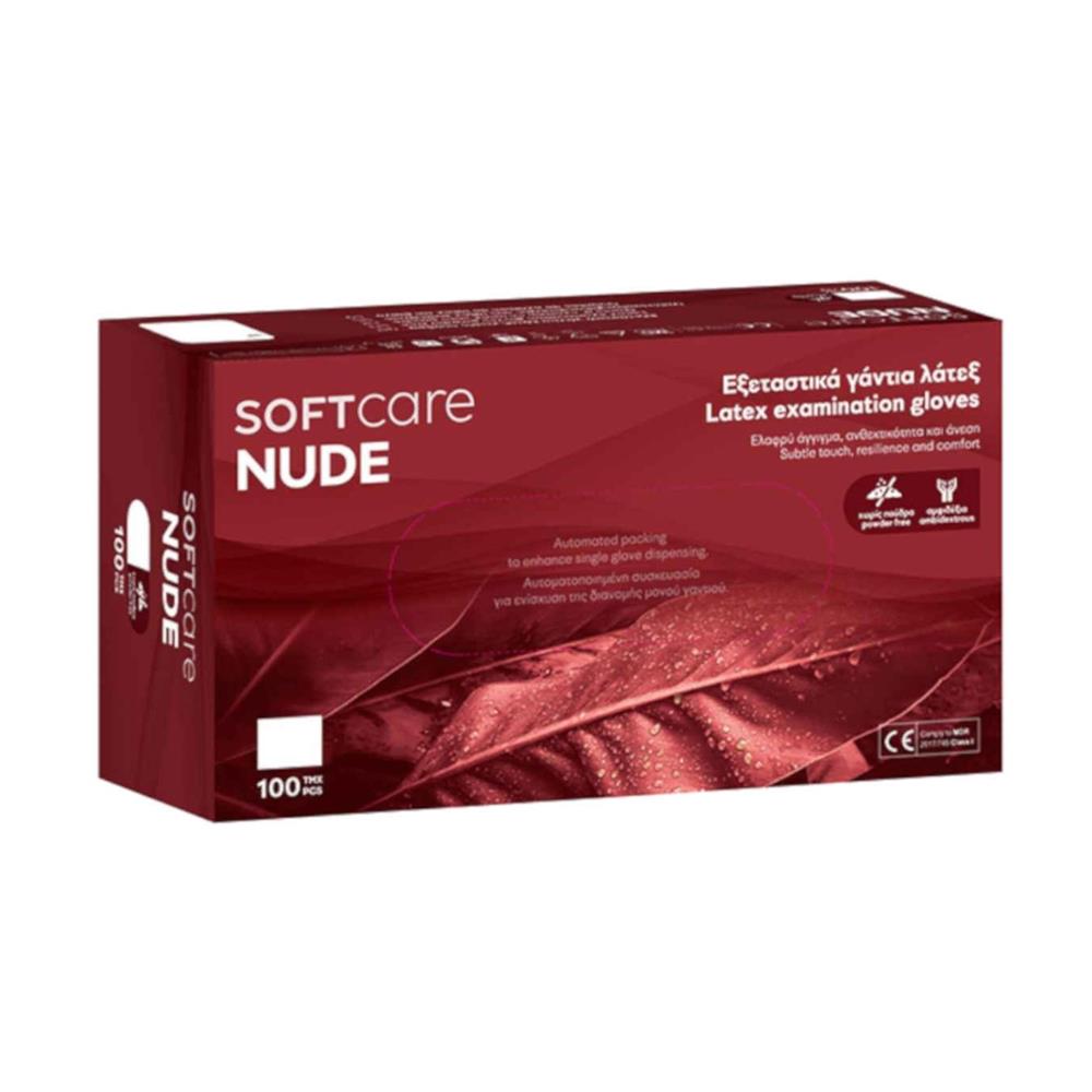 Γάντια Latex Λευκά χωρίς πούδρα λευκά Soft Care Nude Medium (100άδα)
