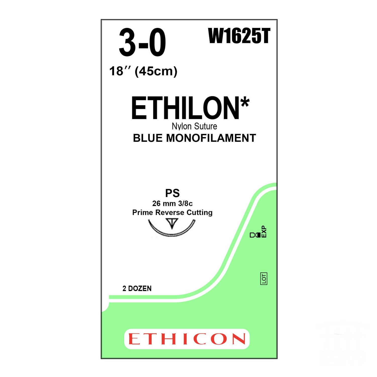 Ράμμα Ethilon No 3/0 με βελόνα 26mm Αντ. Κόπτουσα Πλαστικής P 3/8c,μήκος ράμματος 45cm