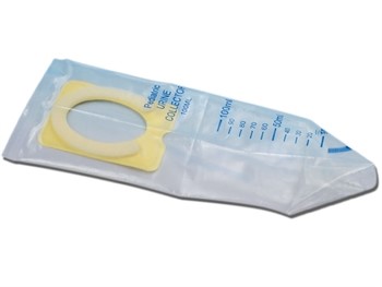 Ουροσυλλέκτης αποστειρωμένος μίας χρήσης χωρίς κάνουλα + χωρίς βαλβίδα 100ml/0cm παιδιατρικός αυτοκόλλητος (100άδα)