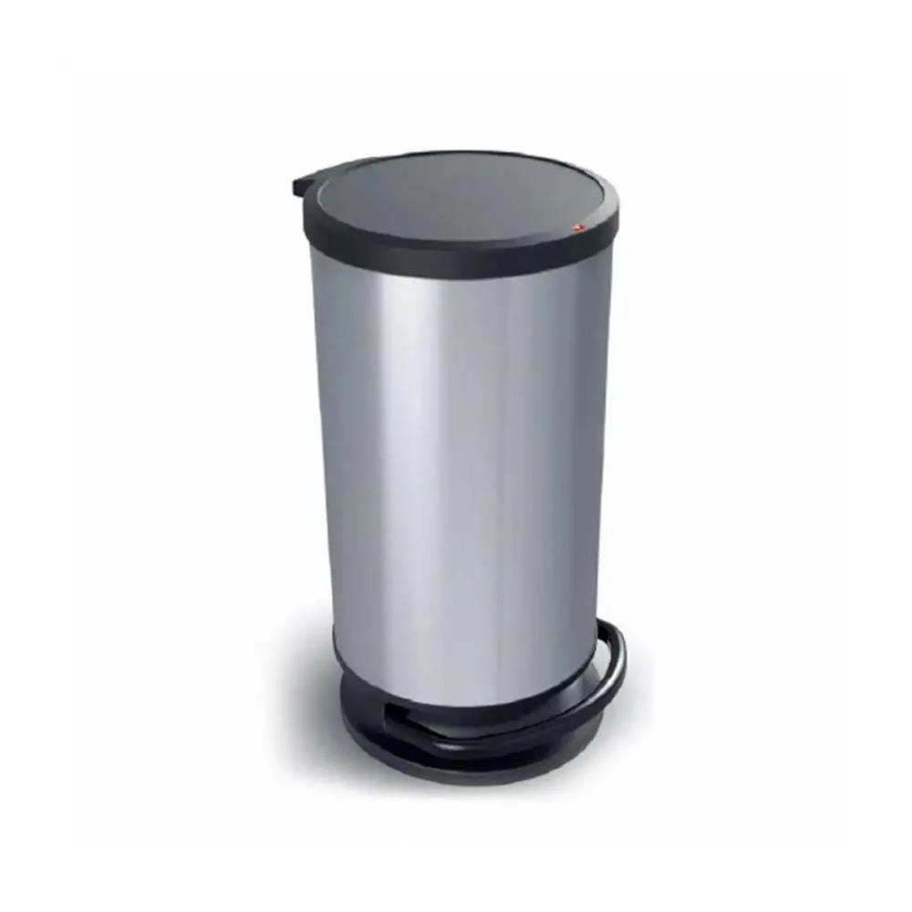 Plastic trash bin metallic film coated 20L with pedal