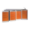 Worktop 206 cm - with washbasin
