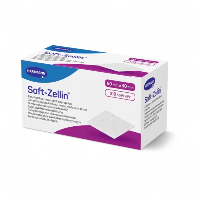 Soft Zellin Alcohol Swab Hartmann 30x60mm (Box of 100)